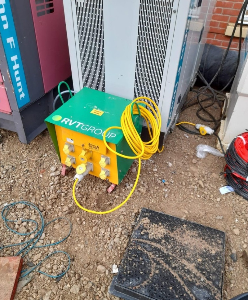 Carousel 2 - Transformers helping to power a ventilation solution on a project with no power