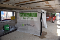 DUSTEX® Dust Trap and raptor extraction unit set up on a construction site