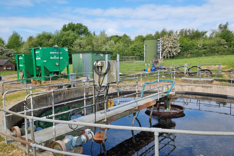 Lamella settlement tanks in place at wastewater treatment works