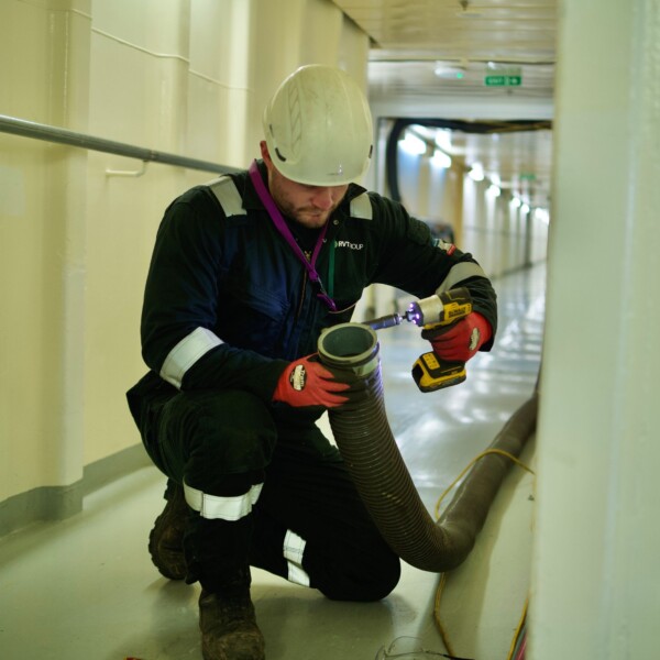 Ducting installation by RVT Group engineer